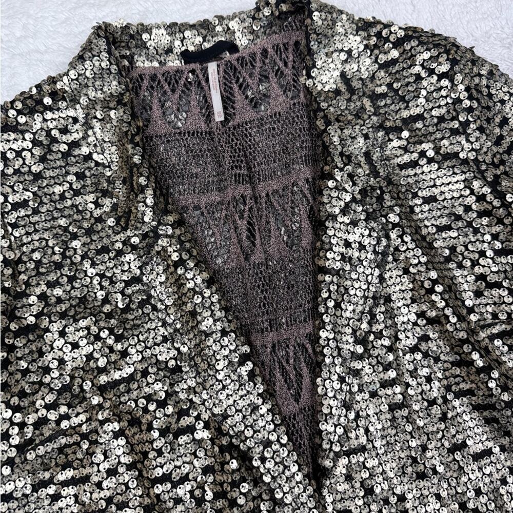 FREE PEOPLE Stardust Lace Tarnished Sequin Boho Blazer Jacket Women’s Size XS - Picture 7 of 13